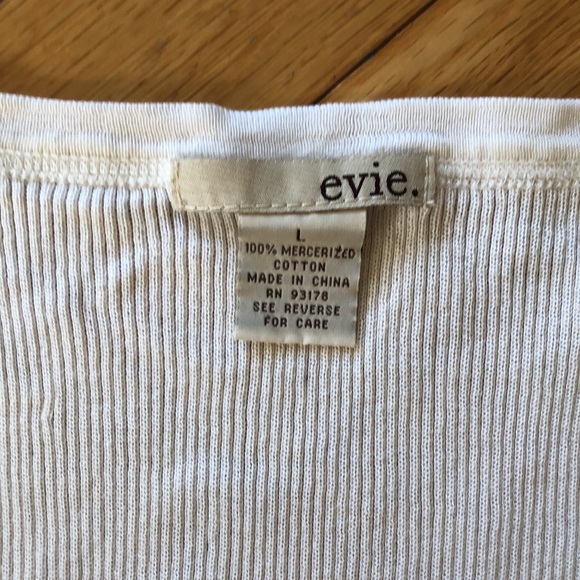 Evie Ribbed Cream Tank top Size Large - Picture 2 of 9